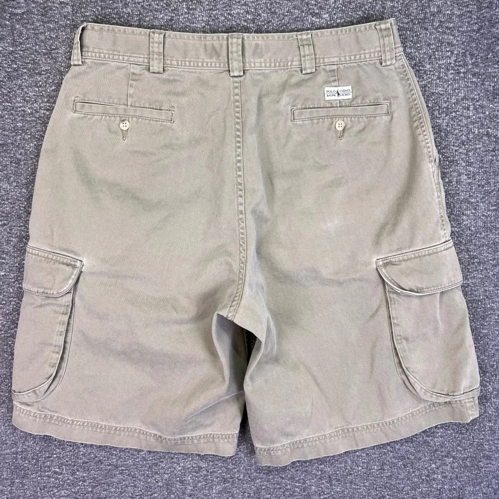Polo Ralph Lauren Cargo Shorts Mens 34 Khaki Tan Classic Outdoor Cotton Chino